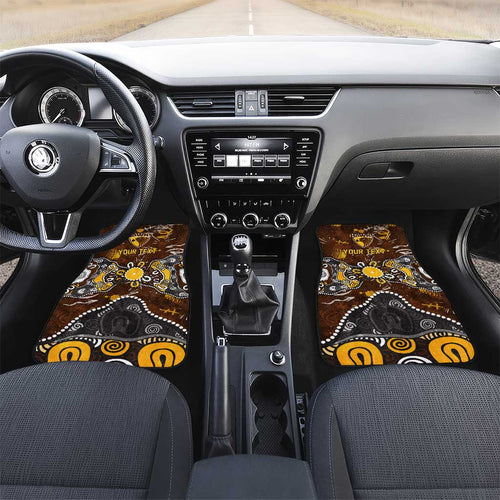 Personalized Hawthorn Hawks Car Mats Aboriginal Dot Painting Graffiti Style