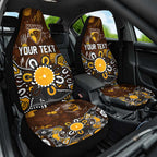 Personalized Hawthorn Hawks Car Seat Cover Aboriginal Dot Painting Graffiti Style