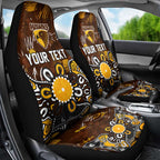 Personalized Hawthorn Hawks Car Seat Cover Aboriginal Dot Painting Graffiti Style
