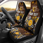Personalized Hawthorn Hawks Car Seat Cover Aboriginal Dot Painting Graffiti Style
