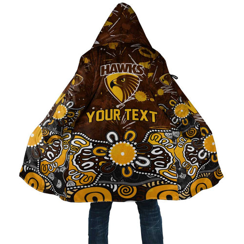 Personalized Hawthorn Hawks Cloak Aboriginal Dot Painting Graffiti Style