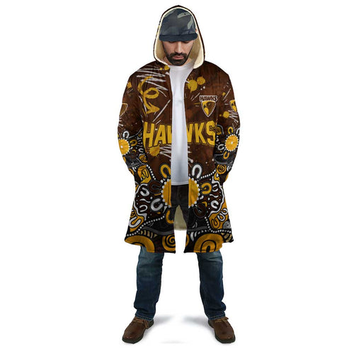 Personalized Hawthorn Hawks Cloak Aboriginal Dot Painting Graffiti Style