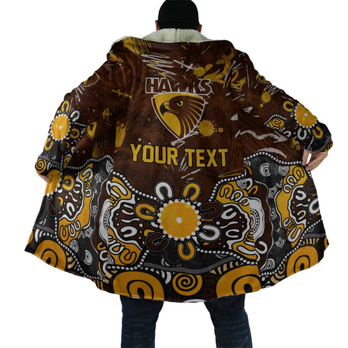 Personalized Hawthorn Hawks Cloak Aboriginal Dot Painting Graffiti Style