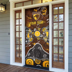 Personalized Hawthorn Hawks Door Cover Aboriginal Dot Painting Graffiti Style