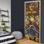 Personalized Hawthorn Hawks Door Cover Aboriginal Dot Painting Graffiti Style