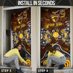 Personalized Hawthorn Hawks Door Cover Aboriginal Dot Painting Graffiti Style