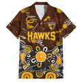 Personalized Hawthorn Hawks Family Matching Mermaid Dress and Hawaiian Shirt Aboriginal Dot Painting Graffiti Style