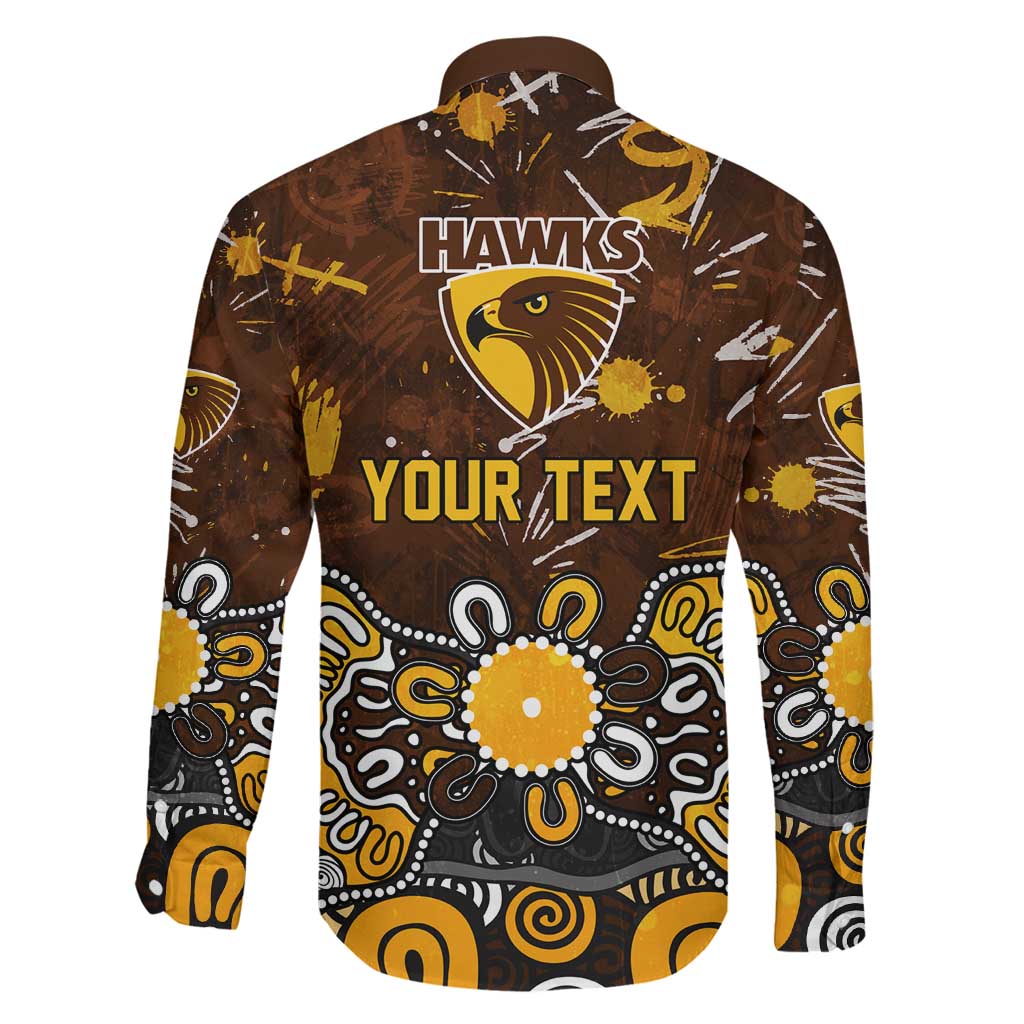 Personalized Hawthorn Hawks Family Matching Mermaid Dress and Hawaiian Shirt Aboriginal Dot Painting Graffiti Style