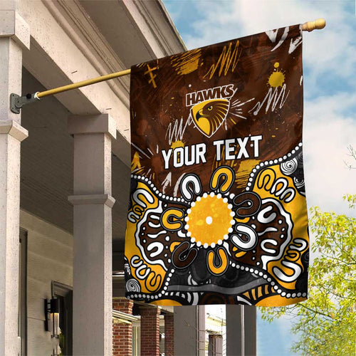 Personalized Hawthorn Hawks Garden Flag Aboriginal Dot Painting Graffiti Style