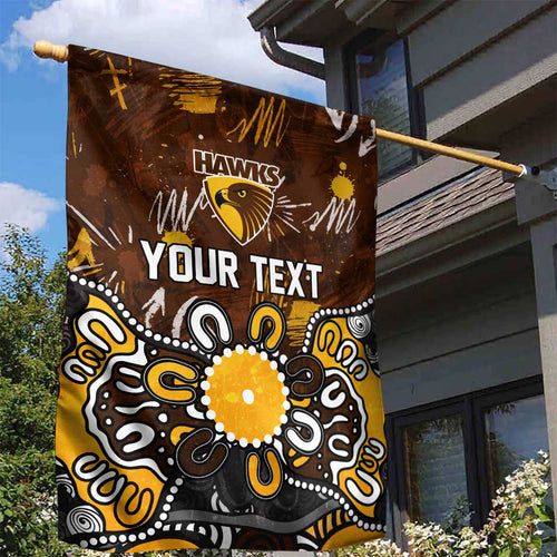 Personalized Hawthorn Hawks Garden Flag Aboriginal Dot Painting Graffiti Style