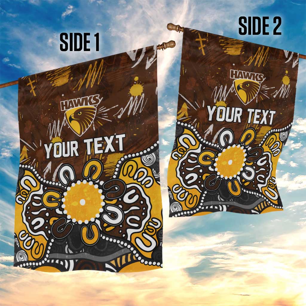 Personalized Hawthorn Hawks Garden Flag Aboriginal Dot Painting Graffiti Style