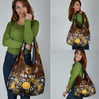 Personalized Hawthorn Hawks Grocery Bag Aboriginal Dot Painting Graffiti Style