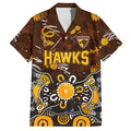 Personalized Hawthorn Hawks Hawaiian Shirt Aboriginal Dot Painting Graffiti Style