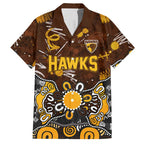 Personalized Hawthorn Hawks Hawaiian Shirt Aboriginal Dot Painting Graffiti Style