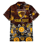 Personalized Hawthorn Hawks Hawaiian Shirt Aboriginal Dot Painting Graffiti Style