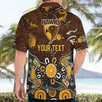 Personalized Hawthorn Hawks Hawaiian Shirt Aboriginal Dot Painting Graffiti Style
