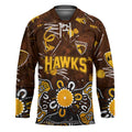 Personalized Hawthorn Hawks Hockey Jersey Aboriginal Dot Painting Graffiti Style