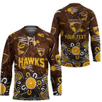 Personalized Hawthorn Hawks Hockey Jersey Aboriginal Dot Painting Graffiti Style