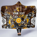 Personalized Hawthorn Hawks Hooded Blanket Aboriginal Dot Painting Graffiti Style