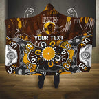 Personalized Hawthorn Hawks Hooded Blanket Aboriginal Dot Painting Graffiti Style