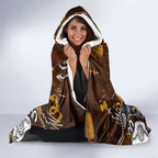 Personalized Hawthorn Hawks Hooded Blanket Aboriginal Dot Painting Graffiti Style