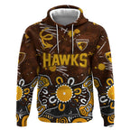 Personalized Hawthorn Hawks Hoodie Aboriginal Dot Painting Graffiti Style
