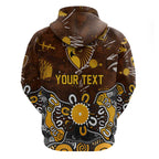 Personalized Hawthorn Hawks Hoodie Aboriginal Dot Painting Graffiti Style