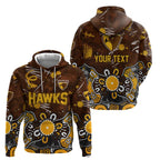 Personalized Hawthorn Hawks Hoodie Aboriginal Dot Painting Graffiti Style
