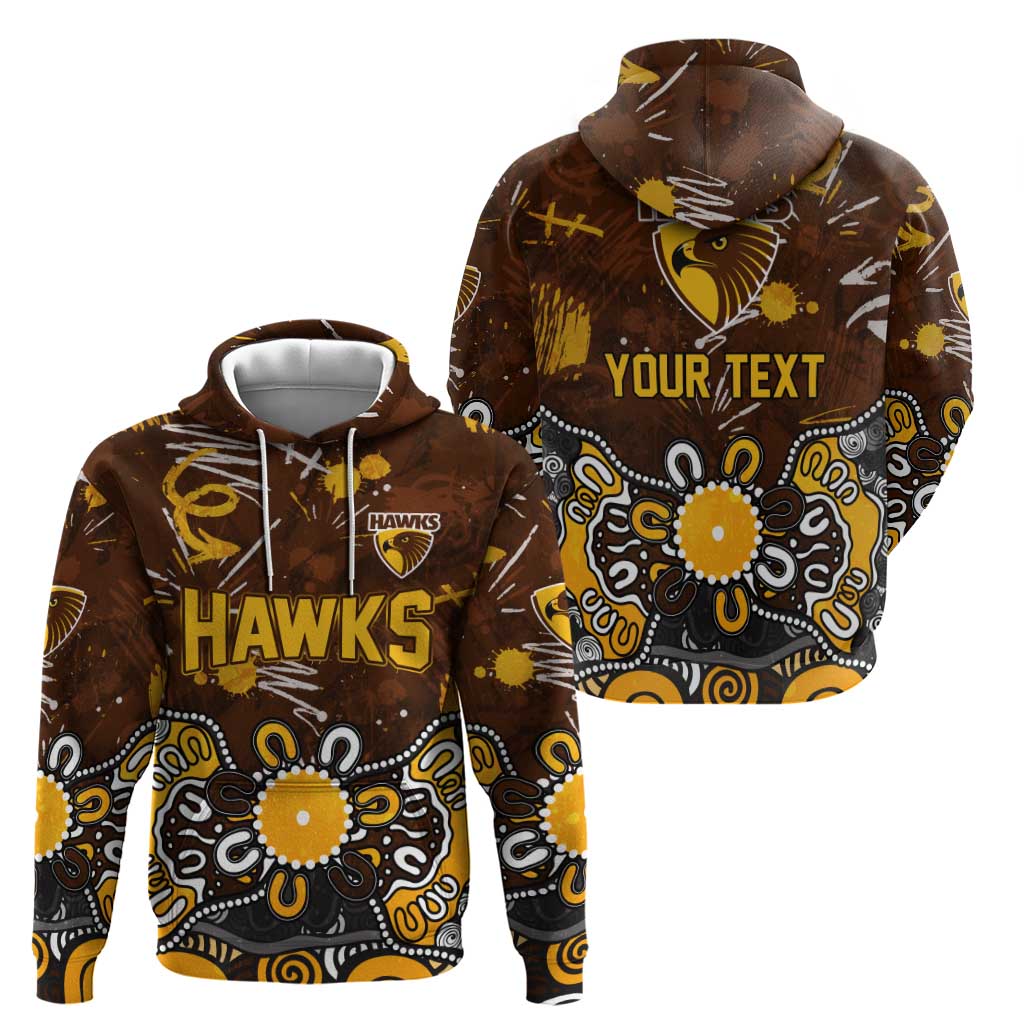 Personalized Hawthorn Hawks Hoodie Aboriginal Dot Painting Graffiti Style