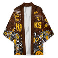 Personalized Hawthorn Hawks Kimono Aboriginal Dot Painting Graffiti Style