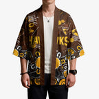 Personalized Hawthorn Hawks Kimono Aboriginal Dot Painting Graffiti Style