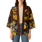 Personalized Hawthorn Hawks Kimono Aboriginal Dot Painting Graffiti Style