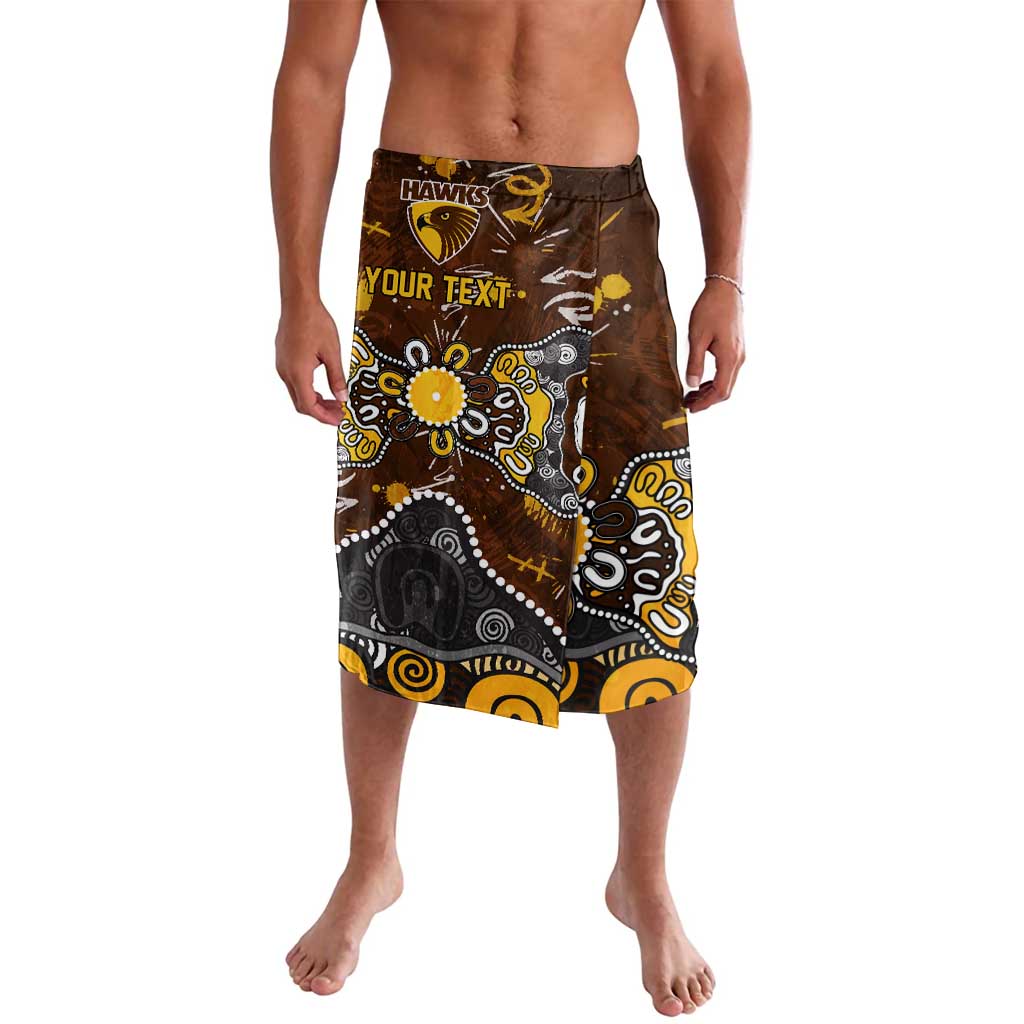 Personalized Hawthorn Hawks Lavalava Aboriginal Dot Painting Graffiti Style