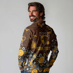 Personalized Hawthorn Hawks Long Sleeve Polo Shirt Aboriginal Dot Painting Graffiti Style