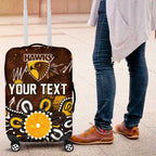 Personalized Hawthorn Hawks Luggage Cover Aboriginal Dot Painting Graffiti Style