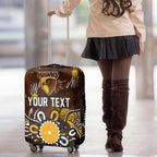 Personalized Hawthorn Hawks Luggage Cover Aboriginal Dot Painting Graffiti Style