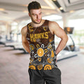Personalized Hawthorn Hawks Men Tank Top Aboriginal Dot Painting Graffiti Style