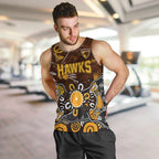 Personalized Hawthorn Hawks Men Tank Top Aboriginal Dot Painting Graffiti Style