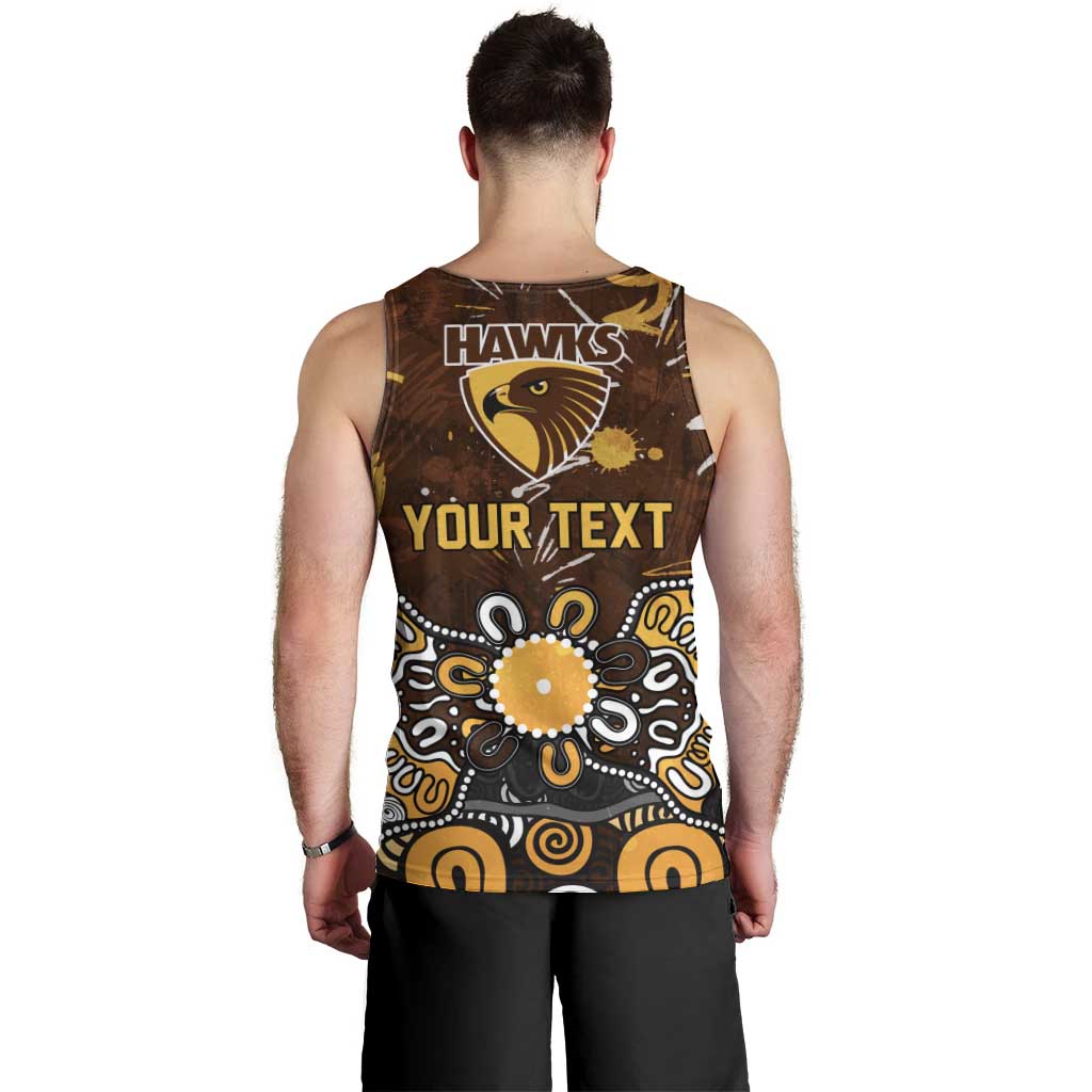 Personalized Hawthorn Hawks Men Tank Top Aboriginal Dot Painting Graffiti Style