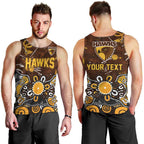 Personalized Hawthorn Hawks Men Tank Top Aboriginal Dot Painting Graffiti Style