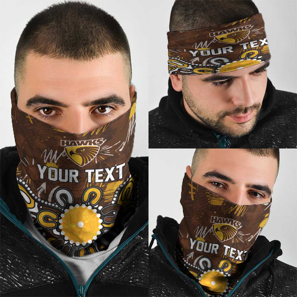 Personalized Hawthorn Hawks Neck Gaiter Aboriginal Dot Painting Graffiti Style