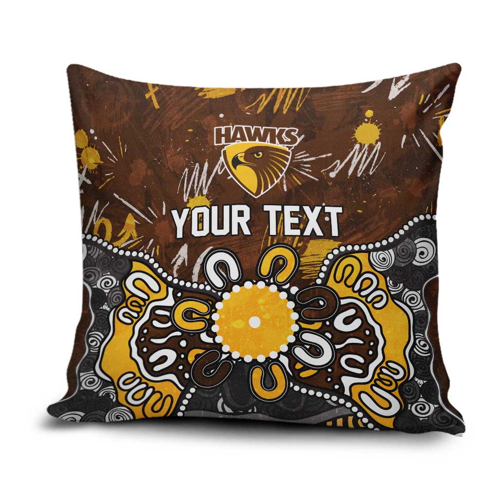 Personalized Hawthorn Hawks Pillow Cover Aboriginal Dot Painting Graffiti Style