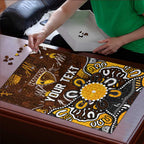 Personalized Hawthorn Hawks Puzzle Aboriginal Dot Painting Graffiti Style