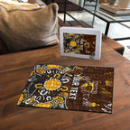 Personalized Hawthorn Hawks Puzzle Aboriginal Dot Painting Graffiti Style