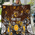 Personalized Hawthorn Hawks Quilt Aboriginal Dot Painting Graffiti Style