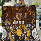 Personalized Hawthorn Hawks Quilt Aboriginal Dot Painting Graffiti Style