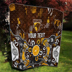 Personalized Hawthorn Hawks Quilt Aboriginal Dot Painting Graffiti Style