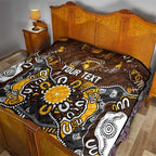 Personalized Hawthorn Hawks Quilt Aboriginal Dot Painting Graffiti Style