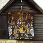 Personalized Hawthorn Hawks Quilt Aboriginal Dot Painting Graffiti Style