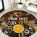 Personalized Hawthorn Hawks Round Carpet Aboriginal Dot Painting Graffiti Style